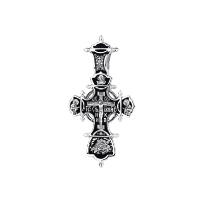 картинка Крест из серебра "Божия Матерь Всецарица" (42665) 