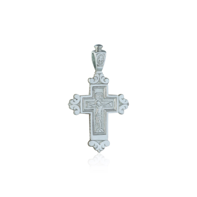 картинка Крест из белого золота "Богородица" (41046) 