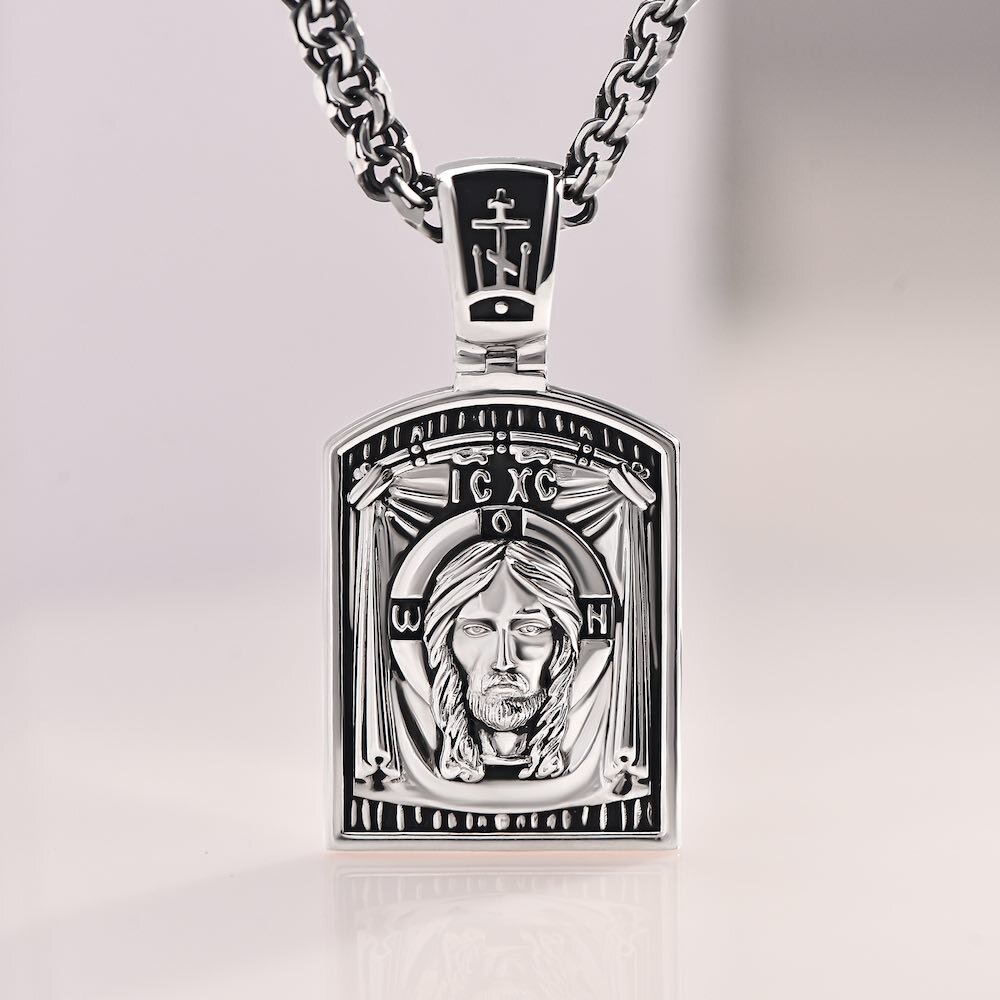 Купить Образ из серебра "Спас Нерукотворный" (52887)