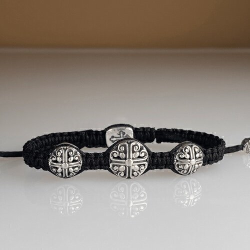 Купить Браслет из шнурка и серебра "Архангелы" (12140)