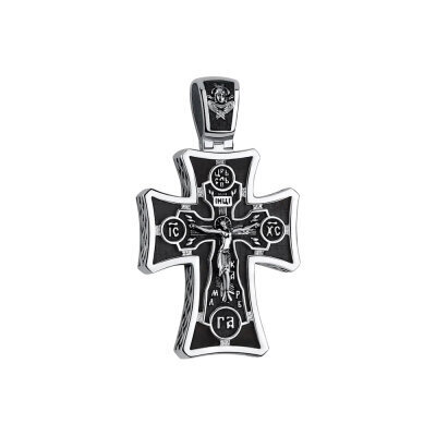 картинка Крест из дерева граб и серебра (42664) 