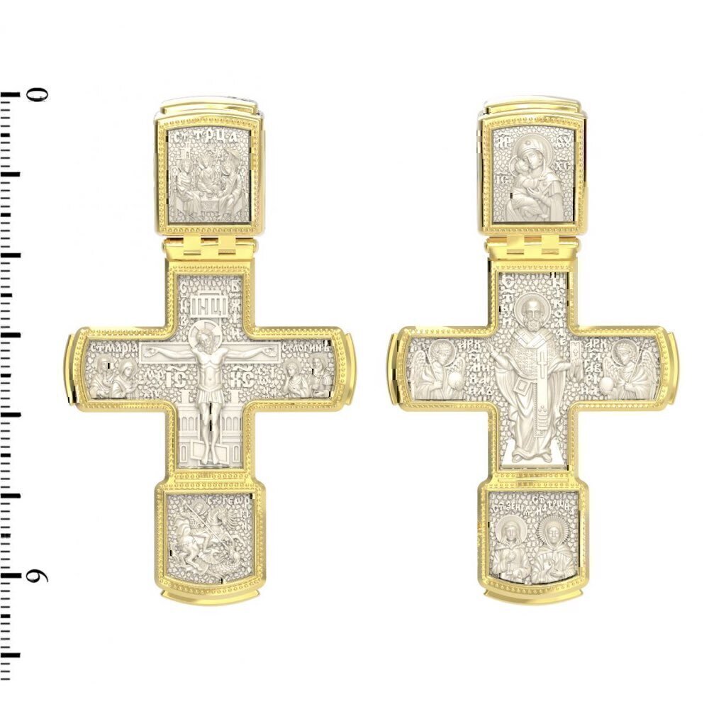 Купить Крест из желтого золота "Распятие Христа" (2252)