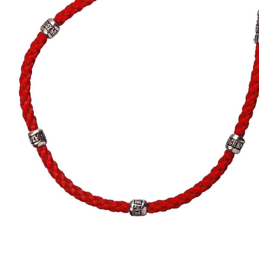 Купить Браслет из шнурка и серебра "Спаси и Сохрани" (12256)