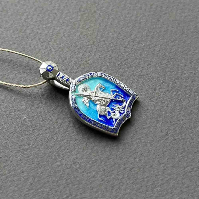 картинка Образ из серебра "Святой Георгий Победоносец" с эмалью (52881) 