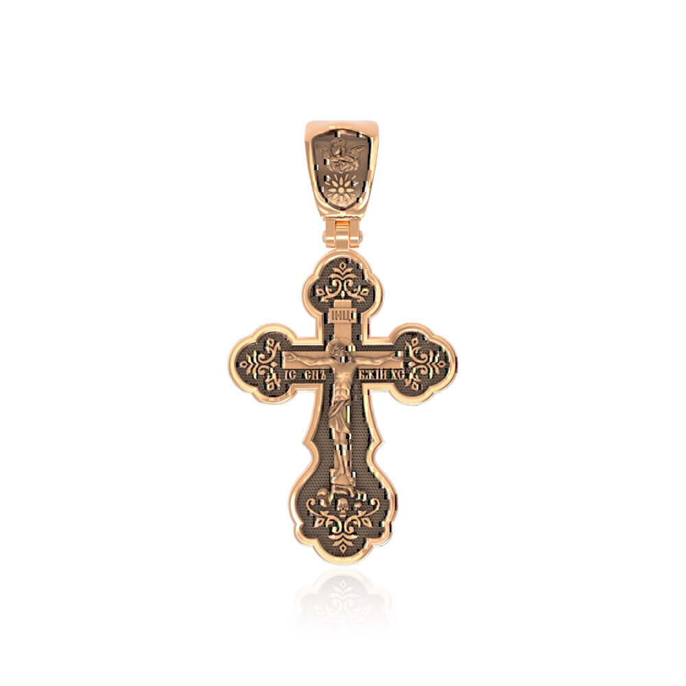 Купить Крест из красного золота "Распятие Христово" (2141)