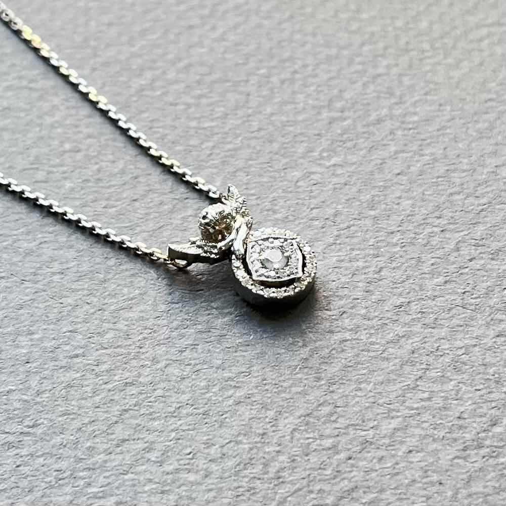 Купить Образ из белого золота "Ангелок" с бриллиантами на цепочке (51076)