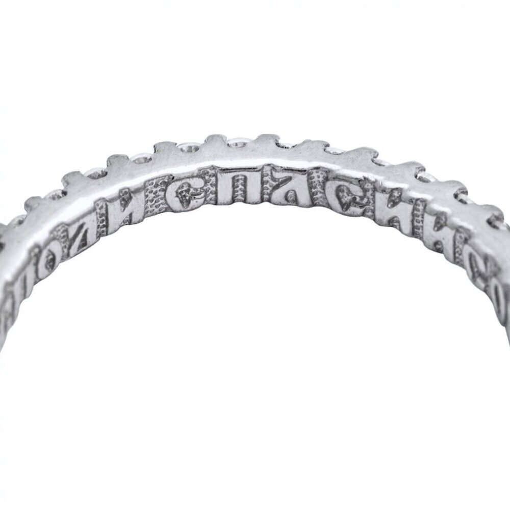 Купить Кольцо из серебра "Спаси и Сохрани" с фианитами (32240)