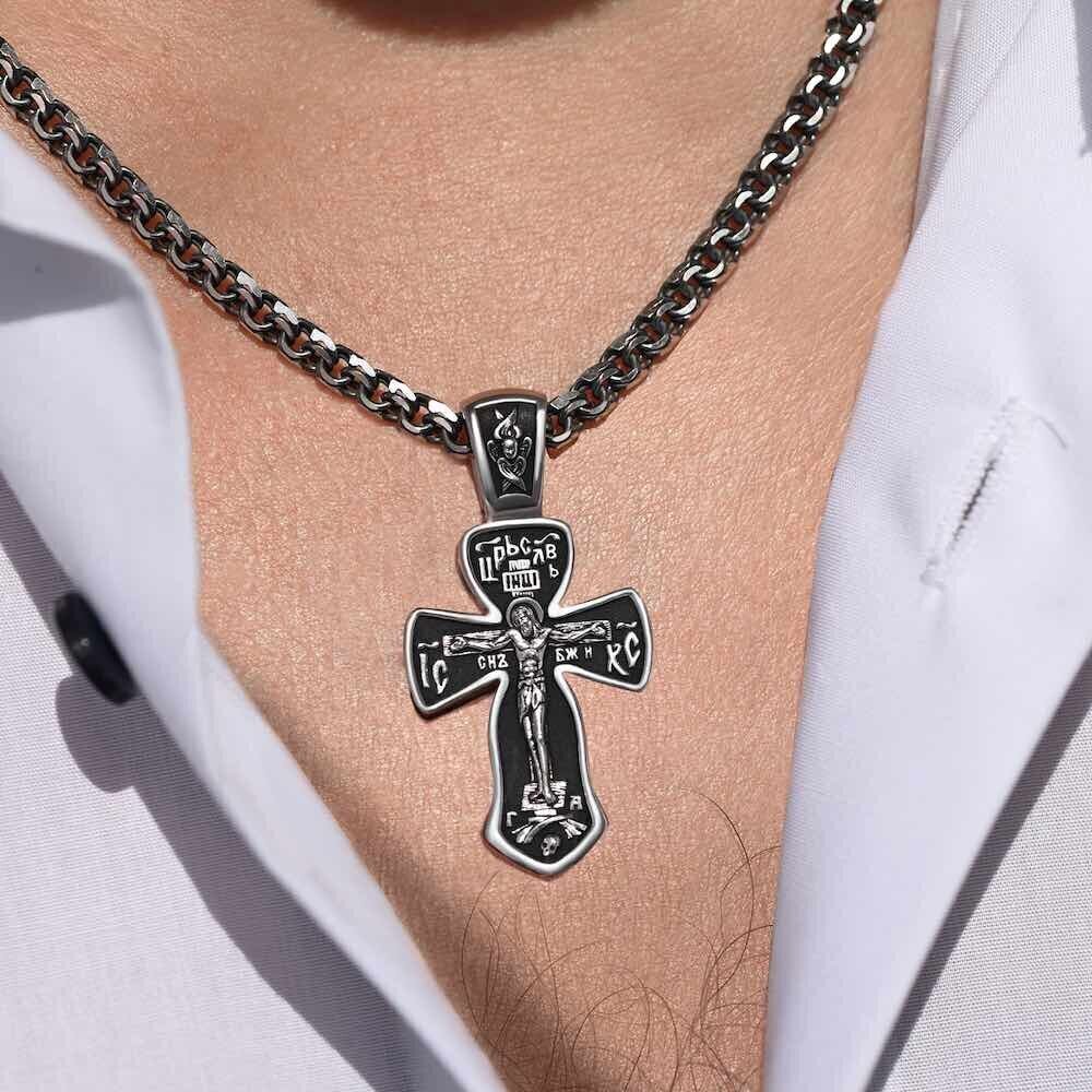 Купить Крест из серебра "Помилуй Мя Грешного" (42719)