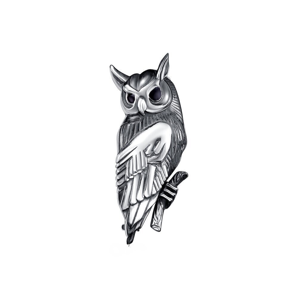 Купить Брошь из серебра "Сова" (81052)
