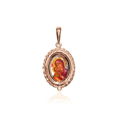 картинка Образ из красного золота "Божия Матерь Владимирская" (51057) 