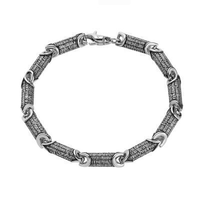 картинка Браслет литой из серебра "Молитва о благополучии" (12388) 