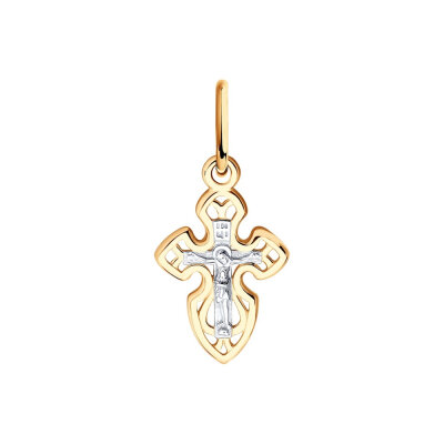 картинка Крест из красного золота "Спаси и Сохрани" (41575) 