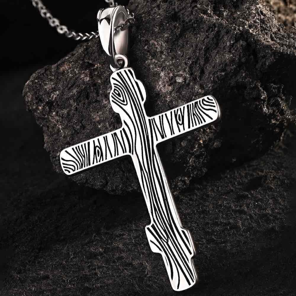 Купить Крест из серебра "Спаси Господи люди Твоя" (42762)