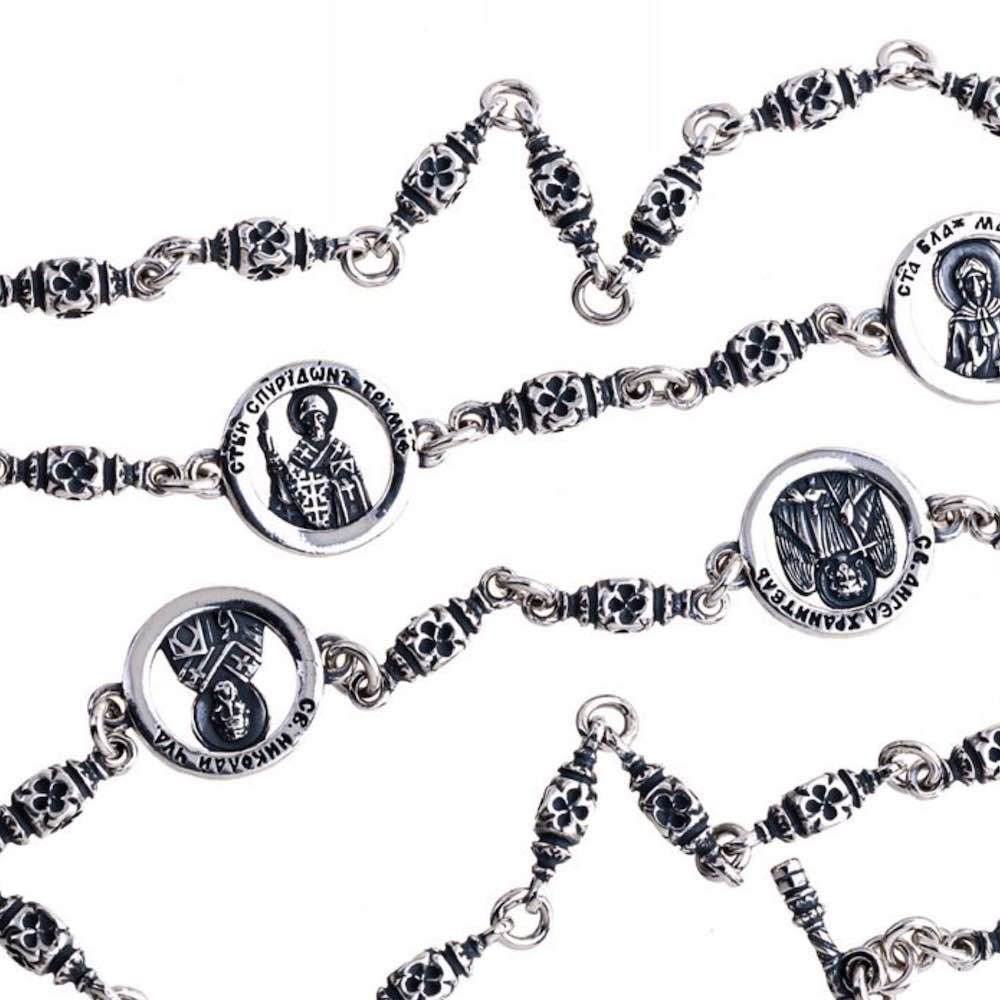 Купить Цепь из серебра "Лики святых" (92477)