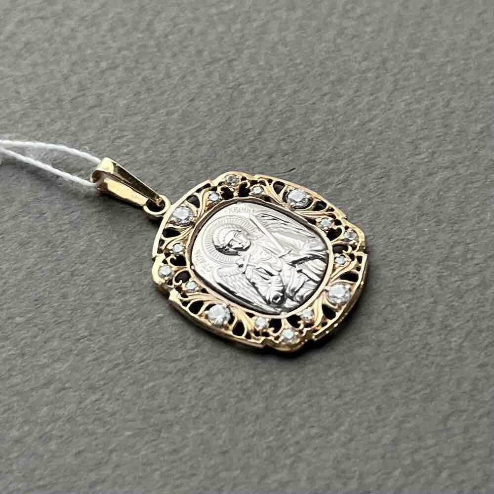 Купить Образ из красного золота "Ангел Хранитель" с цирконами (51037)