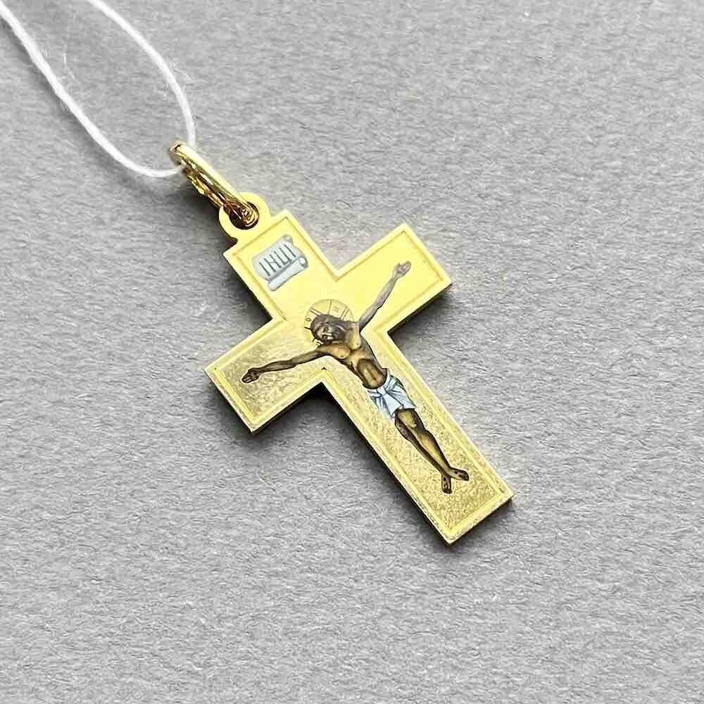 Купить Крест из желтого золота "Распятие Христа" (41374)