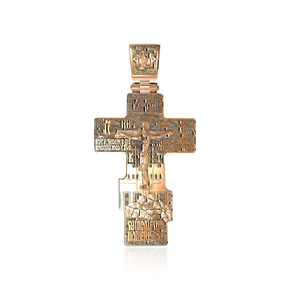 Купить Крест из красного золота "Распятие Христа" (2251)