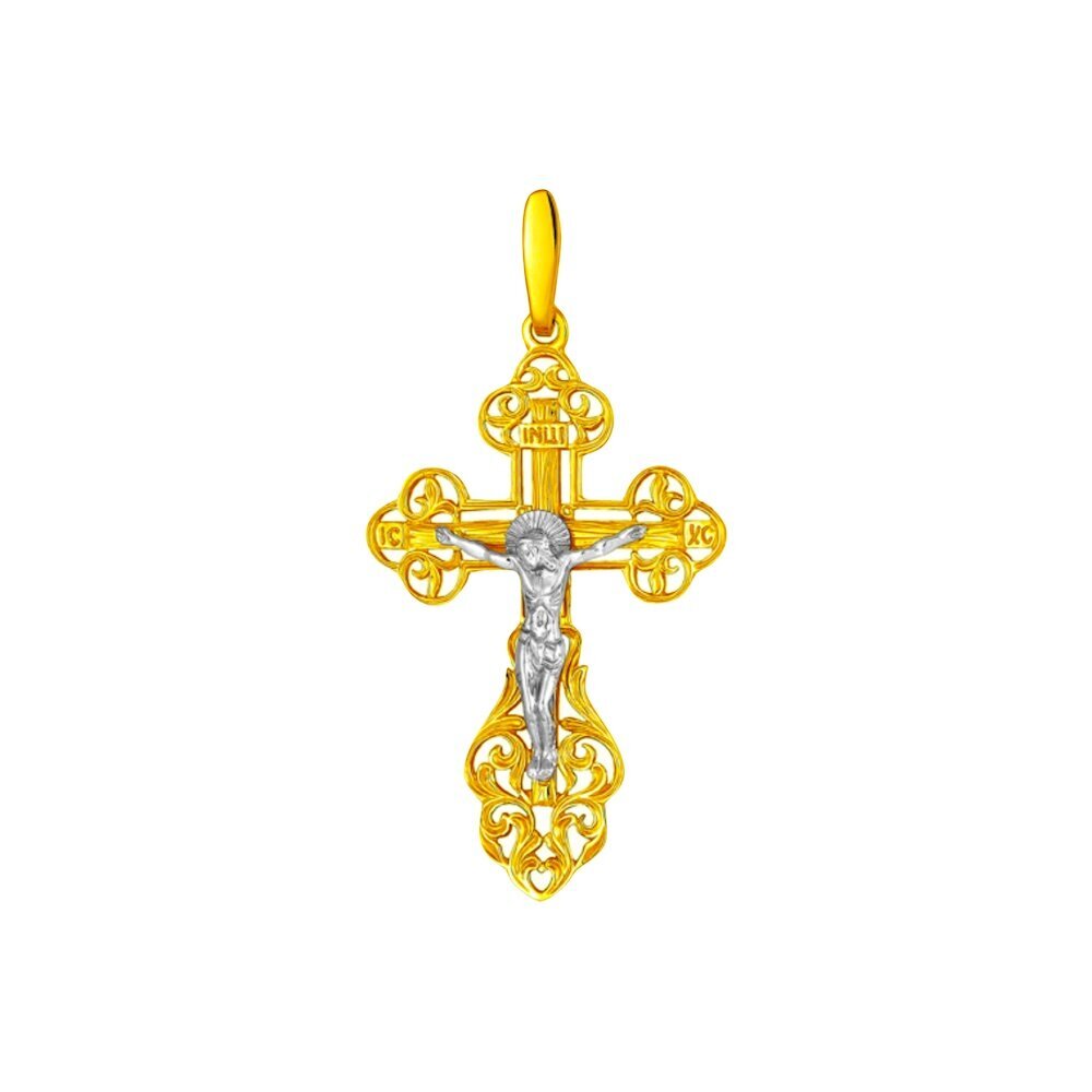 Купить Крест из желтого золота "Спаси и Сохрани" (41008)