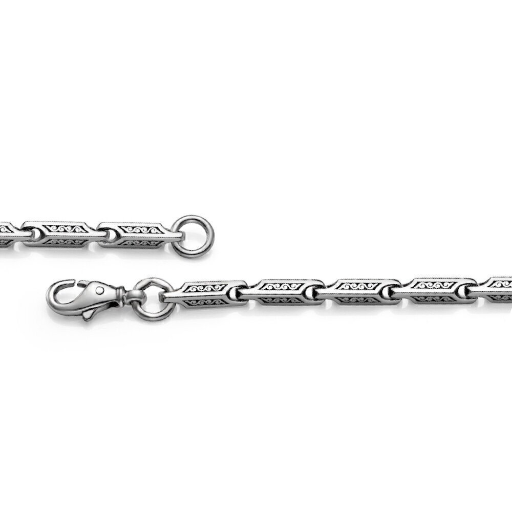 Купить Браслет литой из серебра с узорами на звенья (12224)