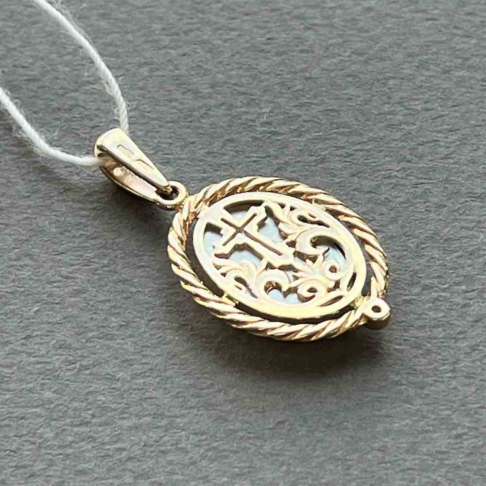 Купить Образ из красного золота "Божия Матерь Владимирская" с бриллиантом (51057)