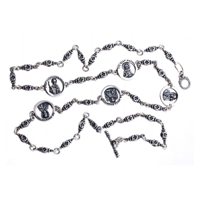 картинка Цепь из серебра "Лики святых" (92477) 