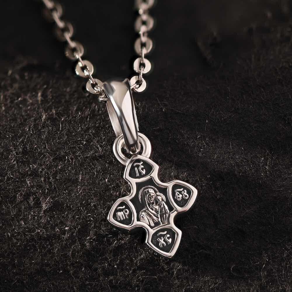 Купить Крест из серебра "Богородица" (42727)