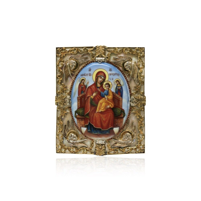 картинка Икона "Божия Матерь Всецарица" эмаль финифть (20599) 