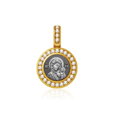 картинка Образ из серебра "Божия Матерь Казанская" с цирконами (52750) 