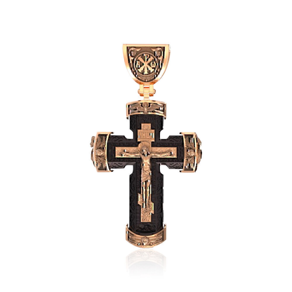 Купить Крест из красного золота "Ангел Хранитель" (22532)