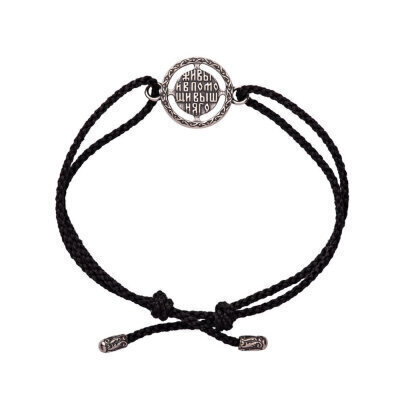 картинка Браслет из шнурка и серебра "Псалом 90" (12343) 