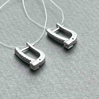 картинка Серьги из белого золота с бриллиантами (71022) 