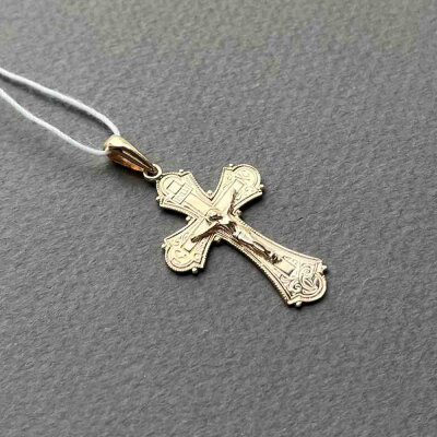 картинка Крест из красного золота "Спаси и Сохрани" (41265) 