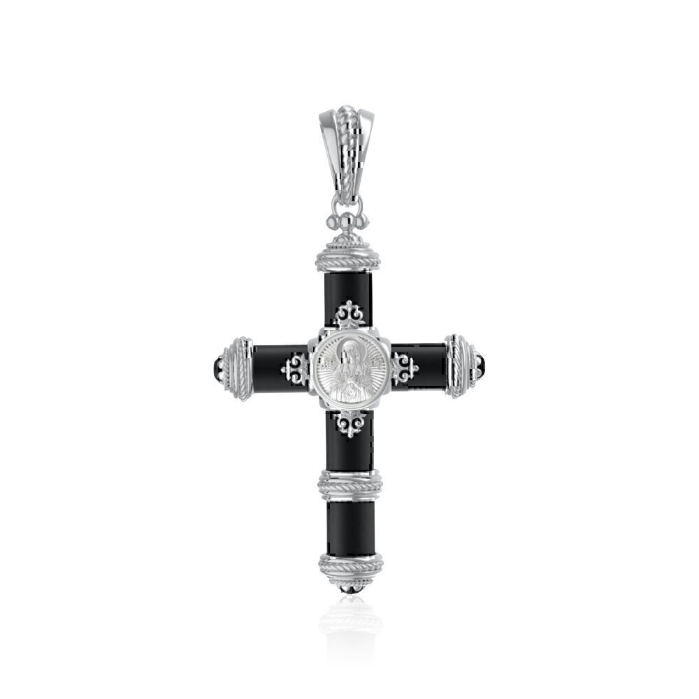 Купить Крест из белого золота "Спас Нерукотворный" (22150)