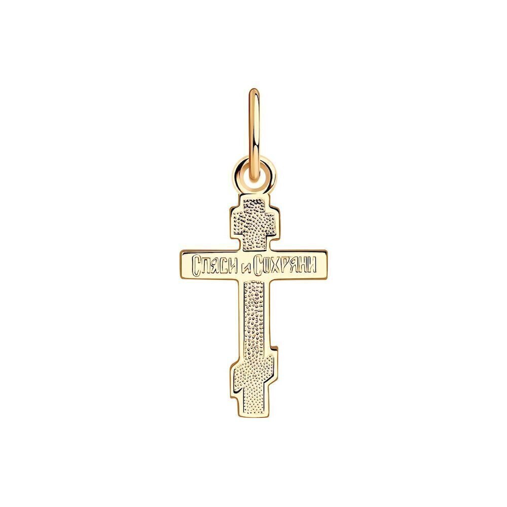 Купить Крест из красного золота "Спаси и Сохрани" (41571)