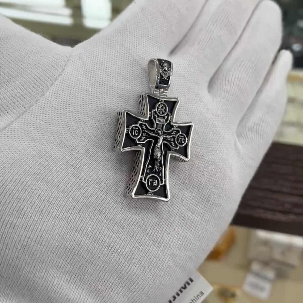 Купить Крест из дерева граб и серебра (42664)