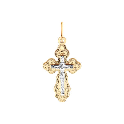 картинка Крест из красного золота "Спаси и Сохрани" (41570) 