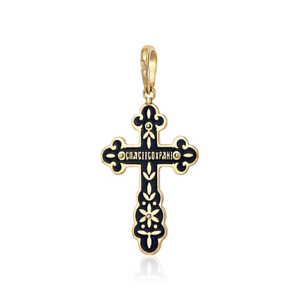 Купить Крест из красного золота с эмалью (2319)