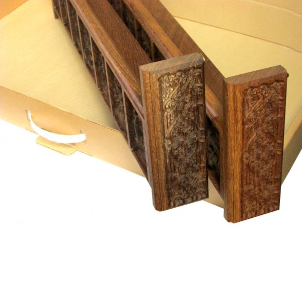 Купить Полка для икон двухъярусная "Страсти Христовы" мореный дуб (82281)