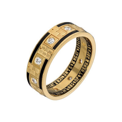 картинка Кольцо из серебра "Молитва кресту" с фианитами (32323) 