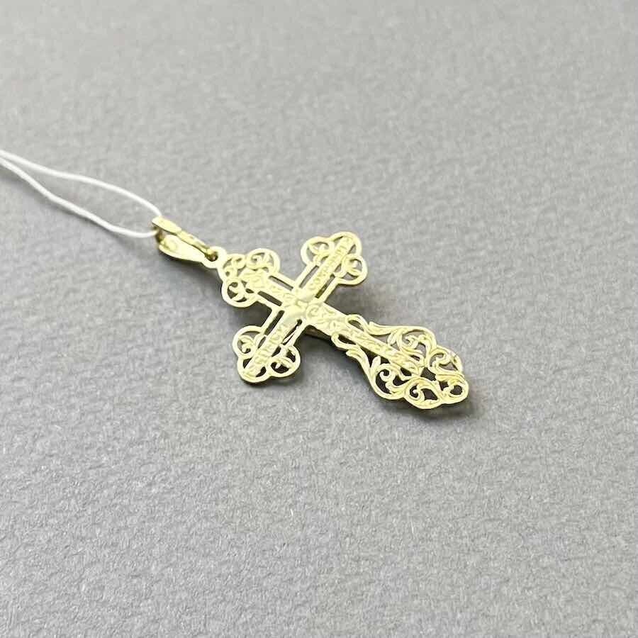 Купить Крест из желтого золота "Спаси и Сохрани" (41008)