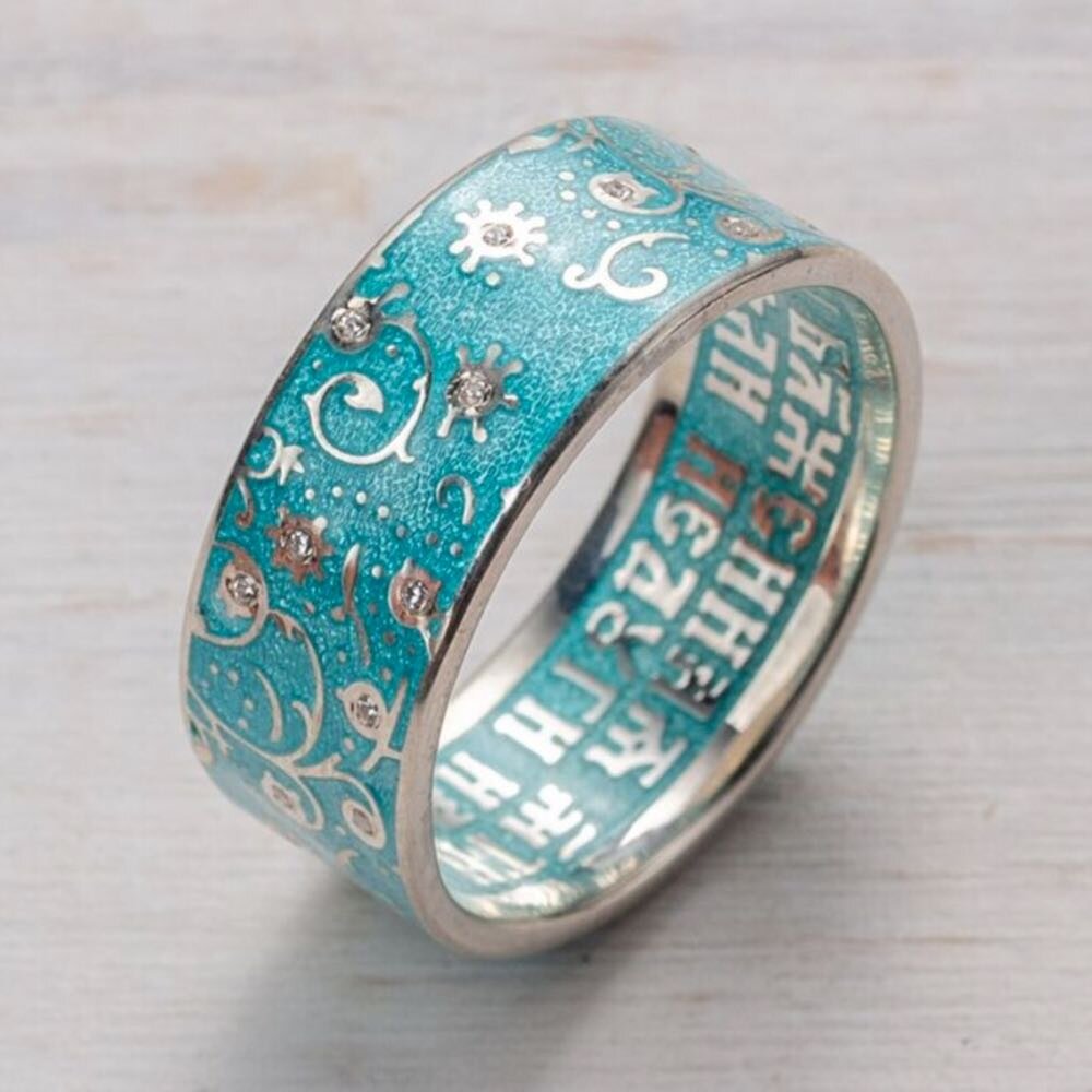 Купить Кольцо из серебра "Святая Матрона Московская" с эмалью (32327)