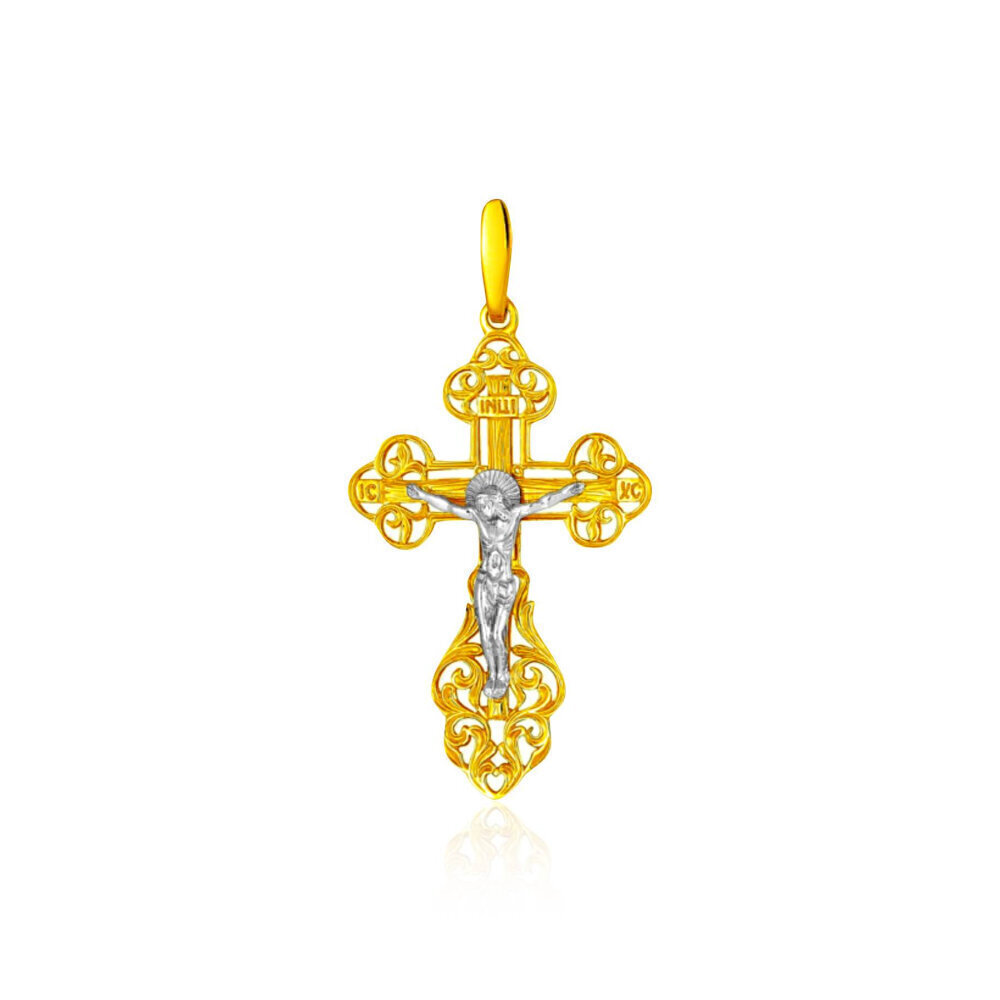 Крестик Даръ, красное золото, 585 проба, родирование крест даръ крест из желтого золота с фианитами 24590