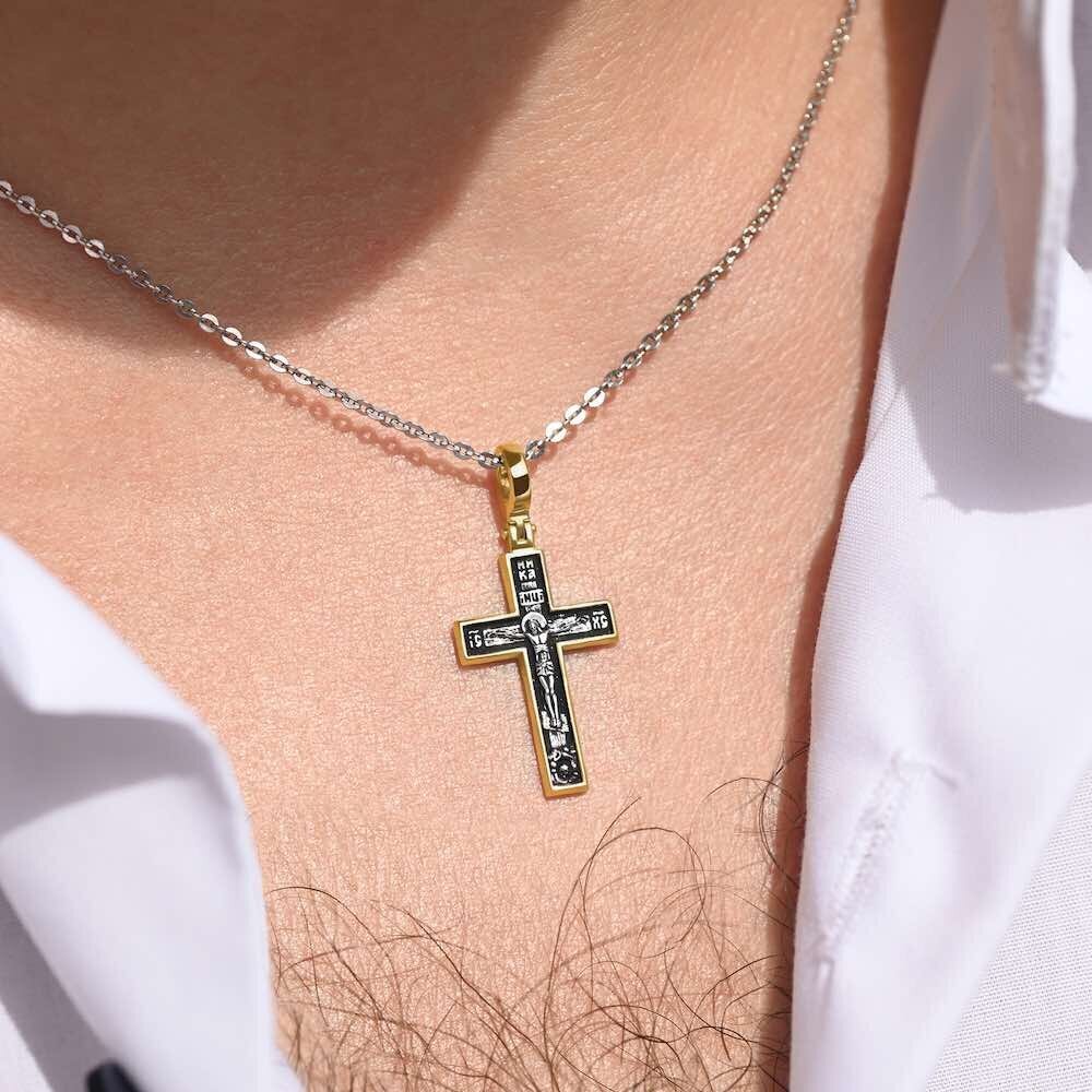 Купить Крест из серебра "Да воскреснет Бог" (42726)