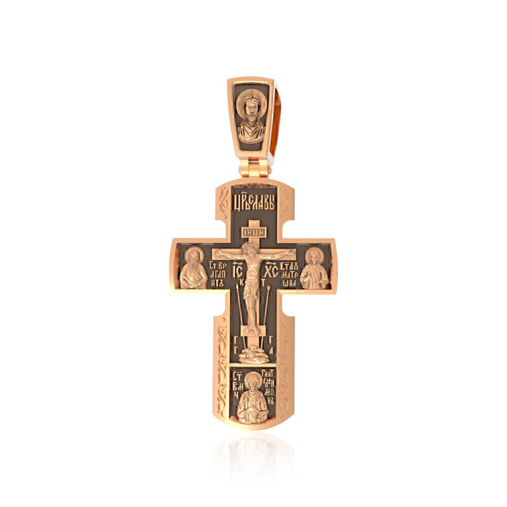 Купить Крест из красного золота "Божия Матерь Всецарица" (2152)