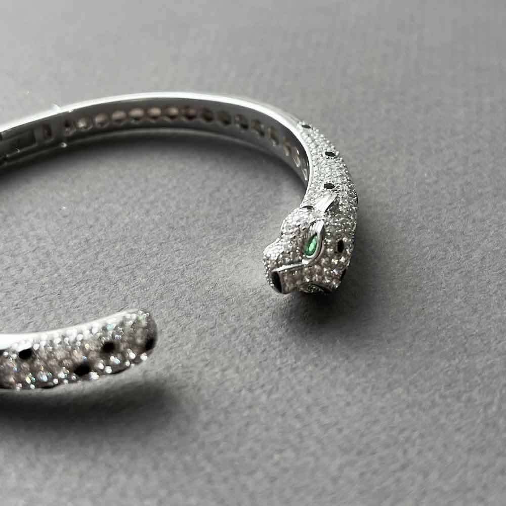 Купить Браслет из серебра "Пантера" с фианитами (12413)