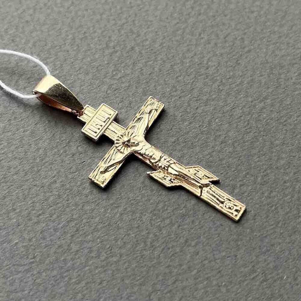 Купить Крест из красного золота "Спаси и Сохрани" (41444)