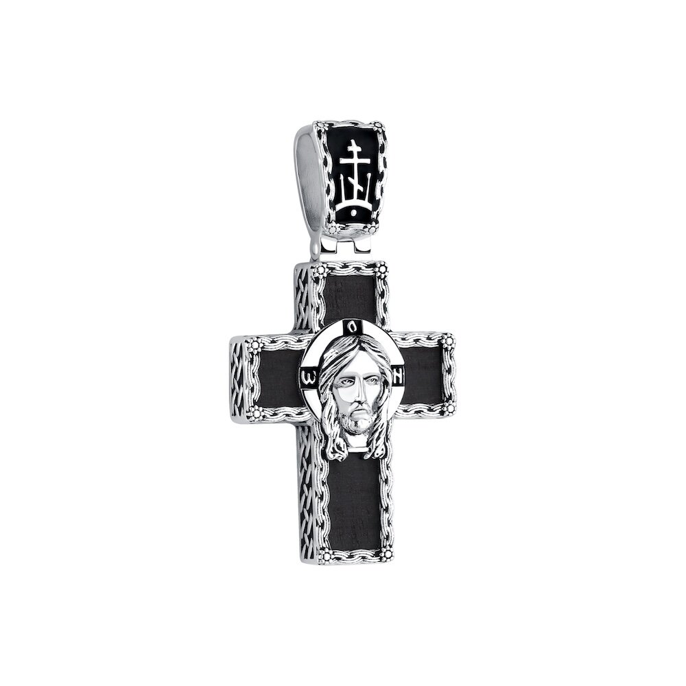 Купить Крест из дерева граб и серебра "Спаси и Сохрани" (42671)