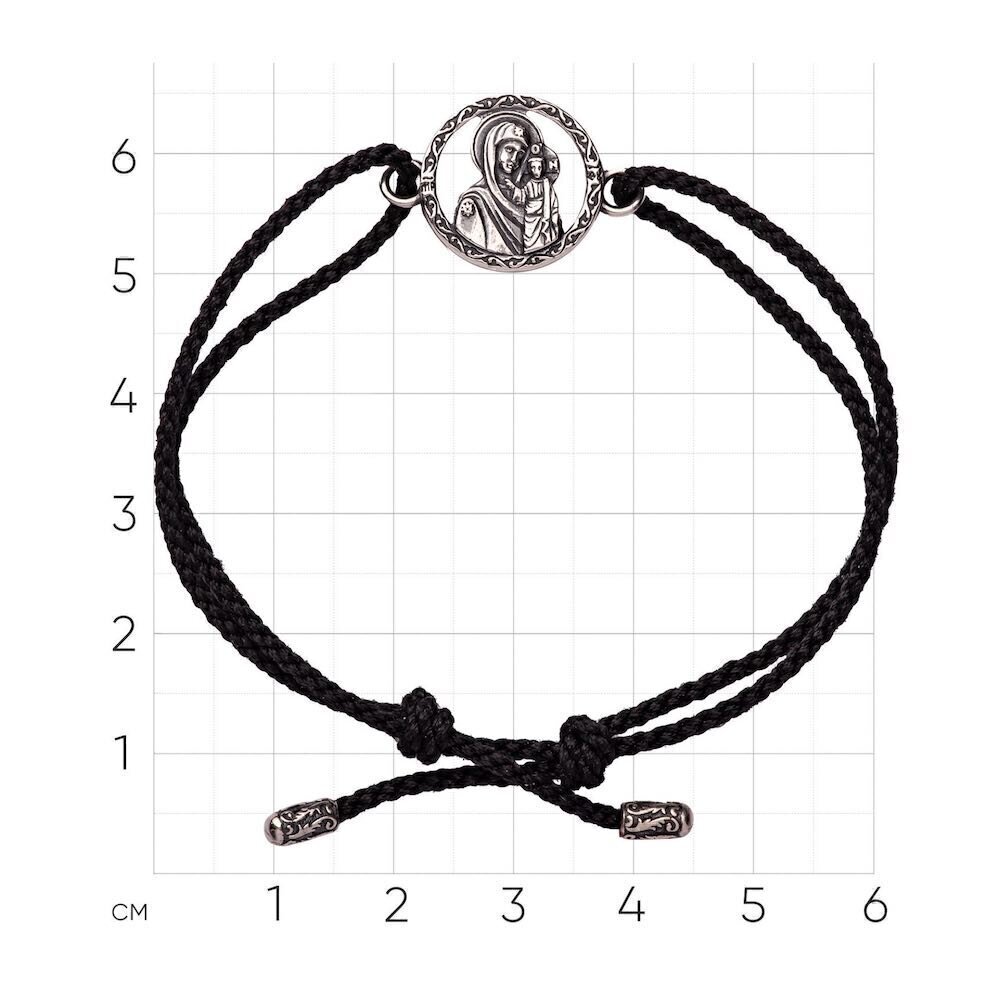 Купить Браслет из шнурка и серебра "Божия Матерь Казанская" (12265)
