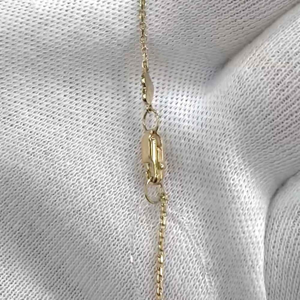 Купить Крест из желтого золота "Спаси и Сохрани" с бриллиантами на цепочке (41427)