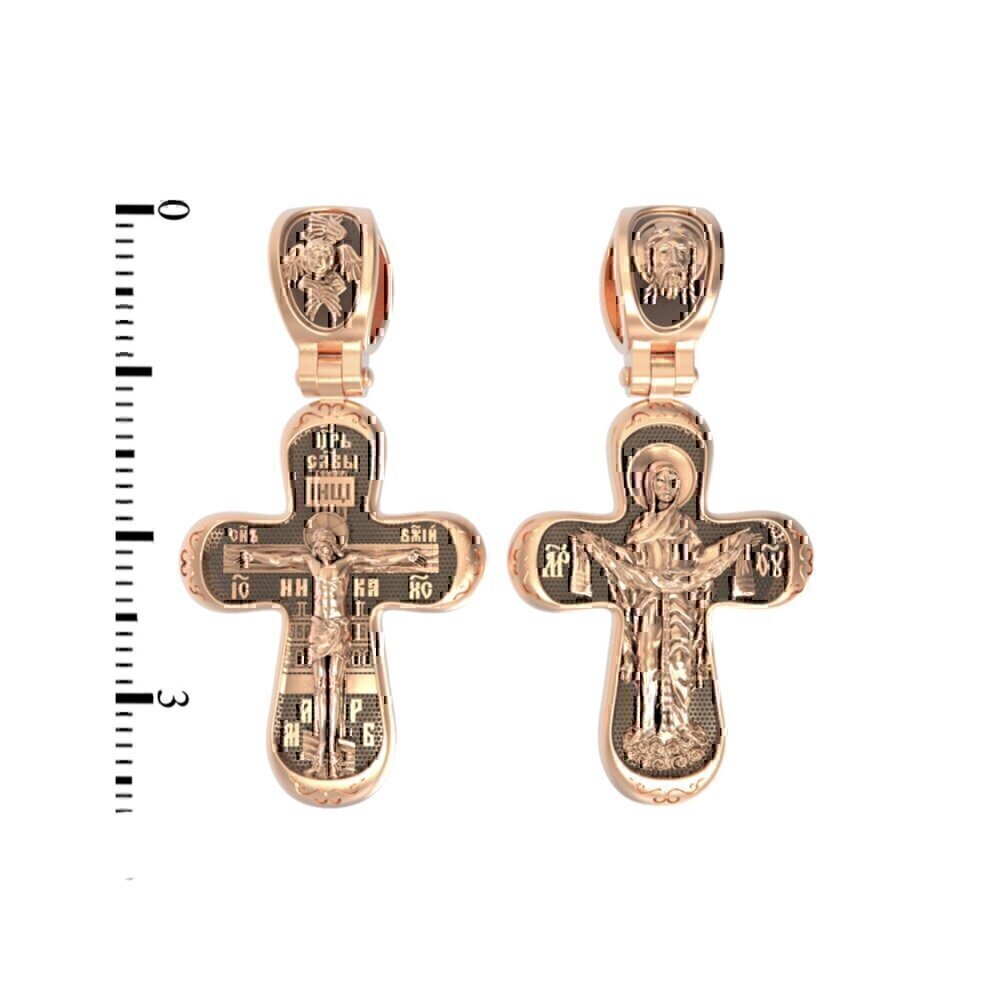 Купить Крест из красного золота "Божия Матерь Покрова" (2250)